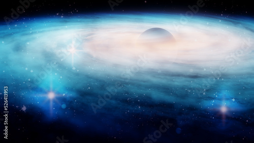 Fototapeta Naklejka Na Ścianę i Meble -  Abstract spiral galaxy or nenula illustration. Universe filled with stars.