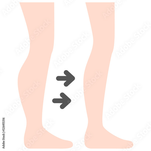 Calf liposuction icon. Flat design. For presentation. © n.ko.studios
