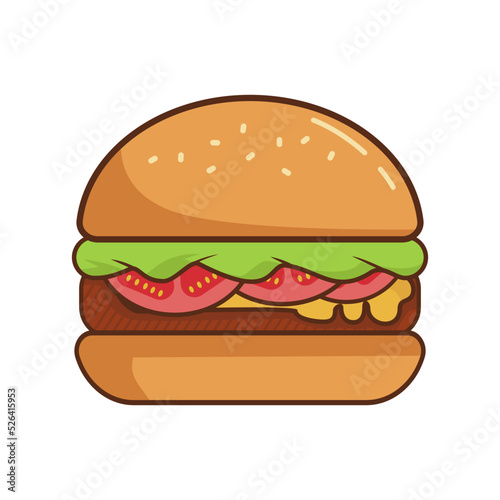 Cartoon burger vector isolated illustration stock illustration. Burger, Hamburger, Vector, Cartoon, Menu