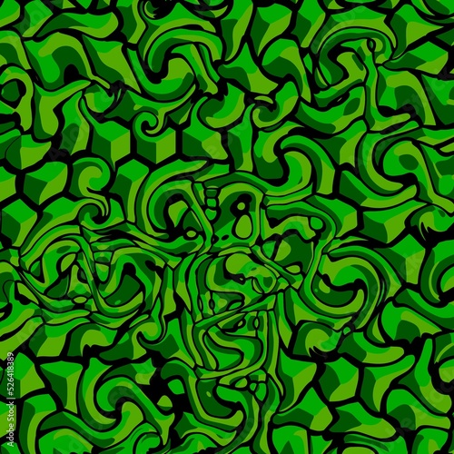 Illustration abstract  Lime green  forest green  emerald green. Good for symmetrical  floral  or paisley patterns with shades of green. Fit for design  painting  backdrop  wall art   canvas  etc.