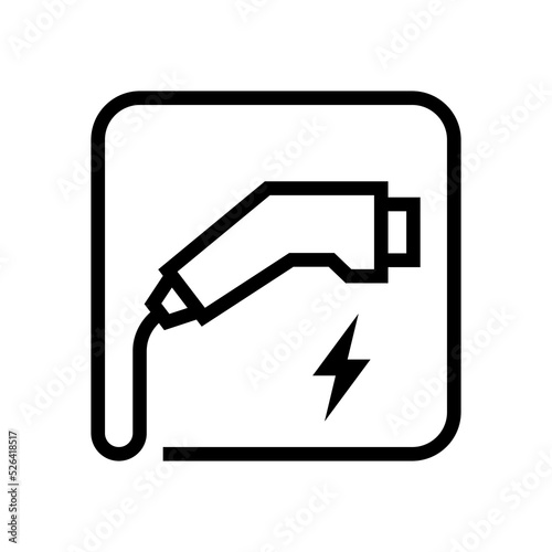 Charger connector icon, Electric car charging plug sign, Vector illustration photo