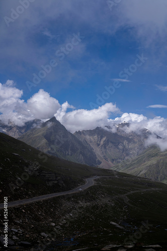 mountains and clouds in Manali India
