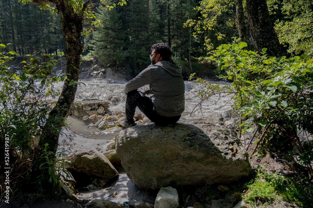 man in the forest in Manali