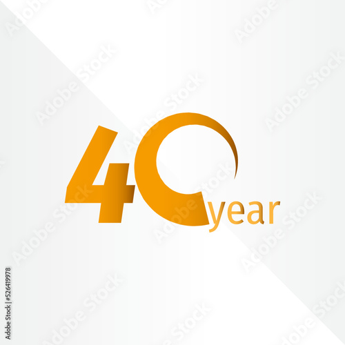 40 Year Anniversary Celebration Vector Template Design Illustration