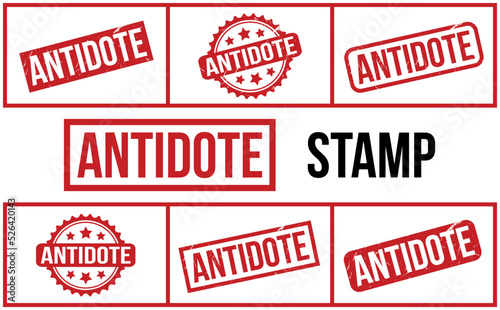 Antidote Rubber Stamp Set Vector photo