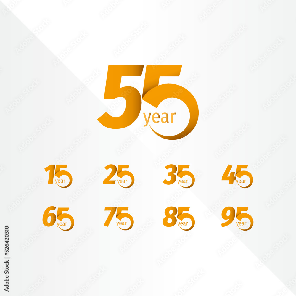 55 Year Anniversary Celebration Vector Template Design Illustration