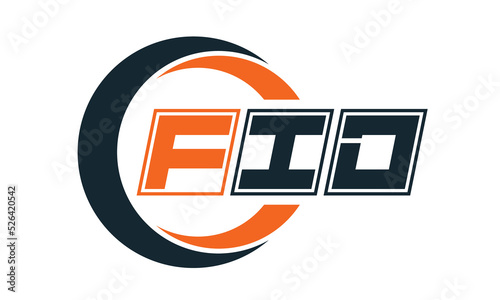FID three-letter circle logo design. custom font logo vector template | abstract logo | word mark logo | letter mark logo | business logo | minimalist logo | font logo |