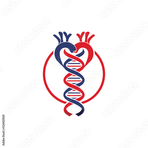 Aorta DNA Medical Icon Logo Design Template, Hearth DNA Aorta Medical Logo, Aorta DNA Medical Simple Logo	