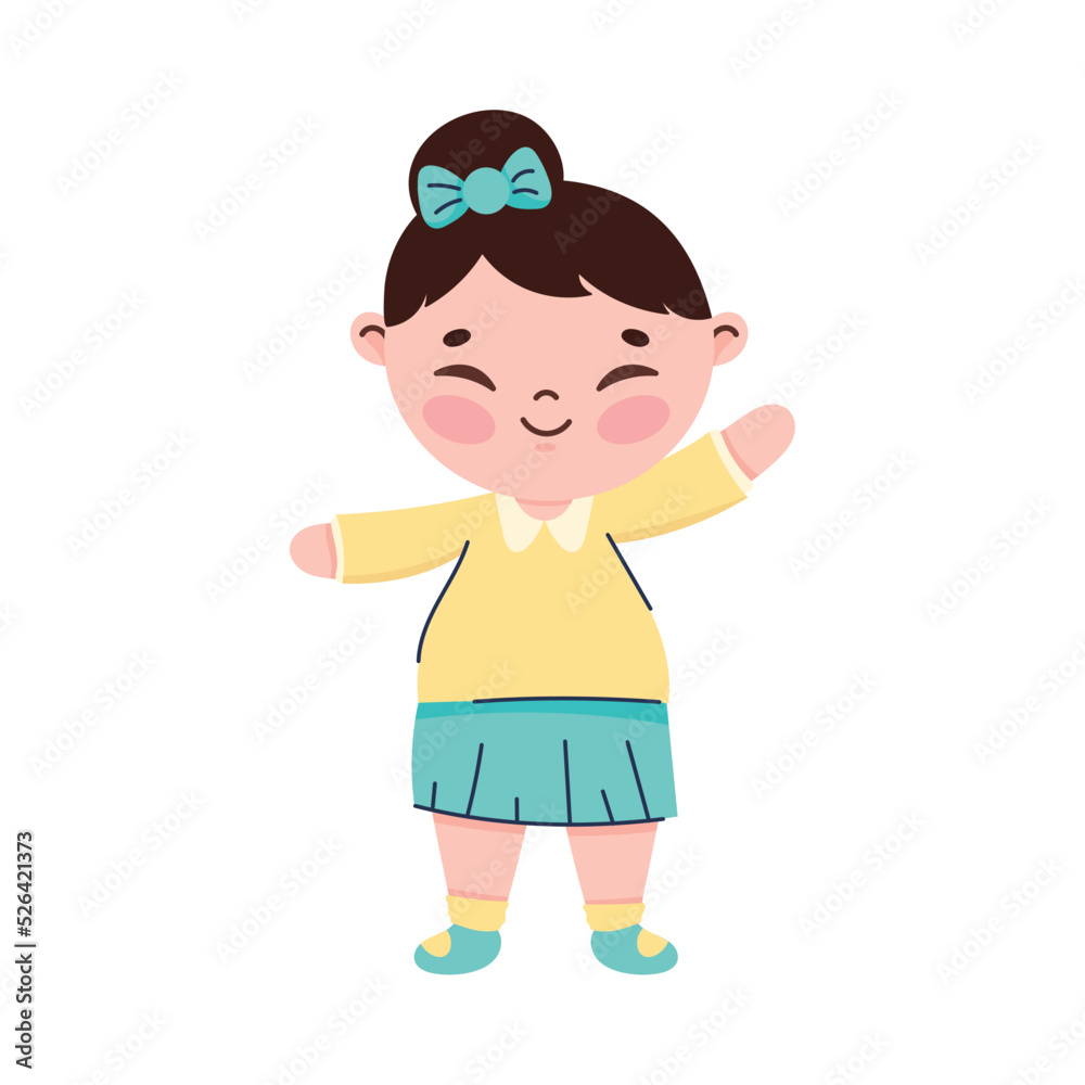 happy korean little girl
