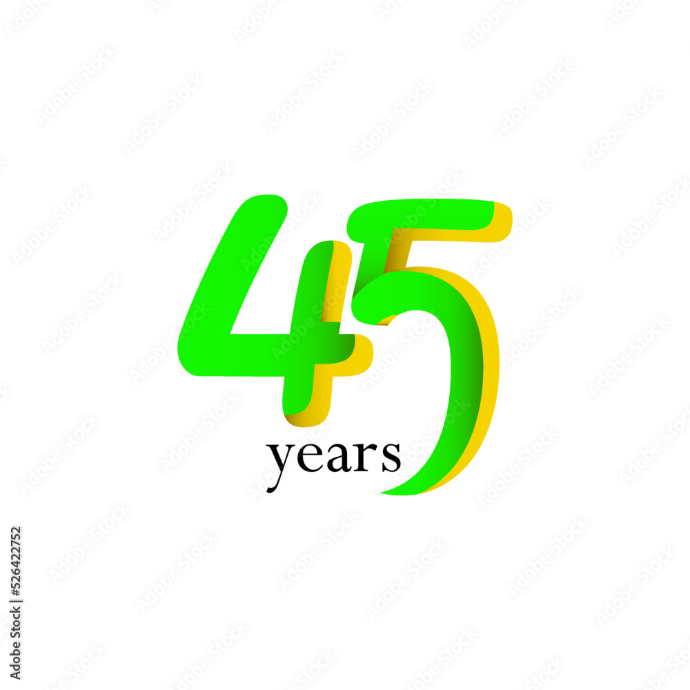 45 Year Anniversary Celebration Vector Template Design Illustration 45 Year Anniversary Celebration Vector Template Design Illustration
