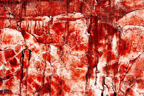 Fototapeta Naklejka Na Ścianę i Meble -  Red Background. scary bloody dirty walls for the background. walls are full of blood stains and scratches.