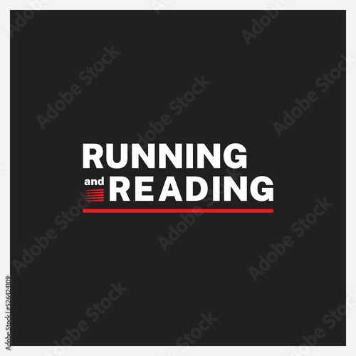 wordmark running and reading logo design template