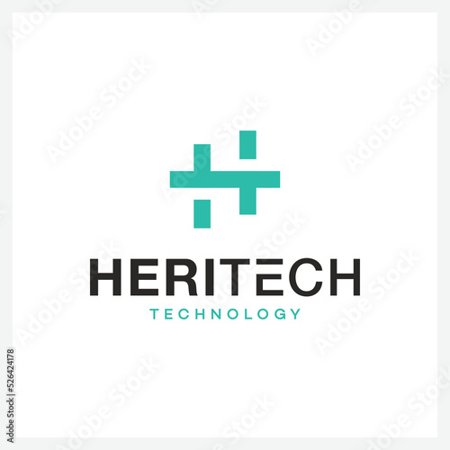 H logo design minimalist template