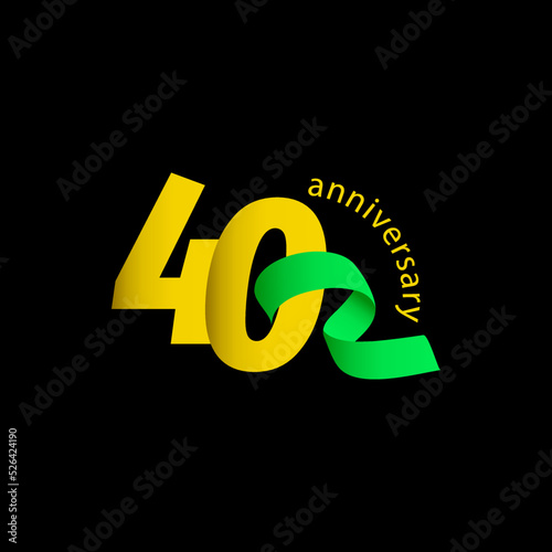 40 Year Anniversary Celebration Vector Template Design Illustration