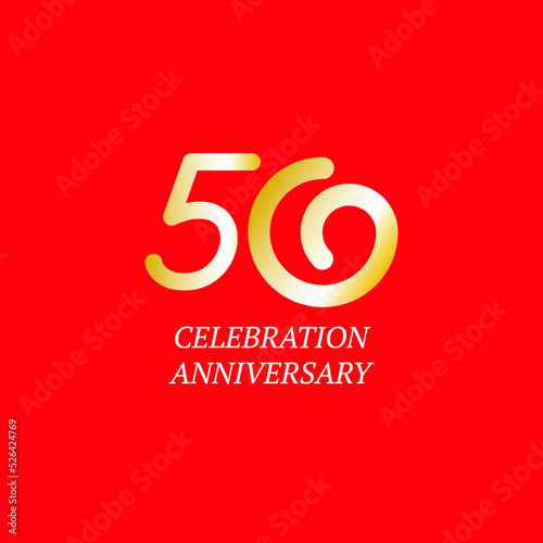 50 Year Anniversary Celebration Vector Template Design Illustration