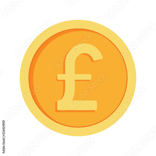 British Pound Coin Icon Clipart for Business and Finance British Pound Sterling Money in Animated Elements Vector Illustration