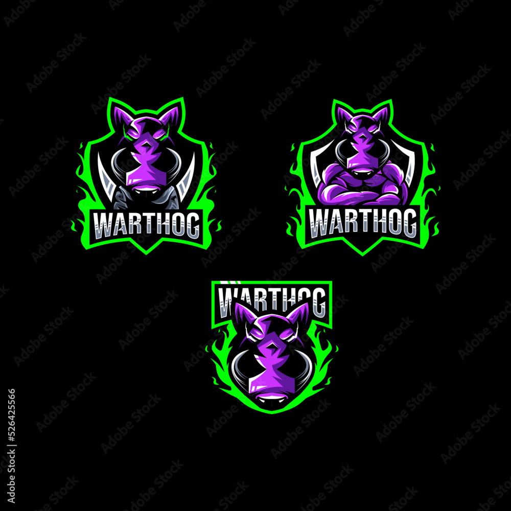 Bundle warthog logo sport design