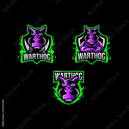 Bundle warthog logo sport design photo