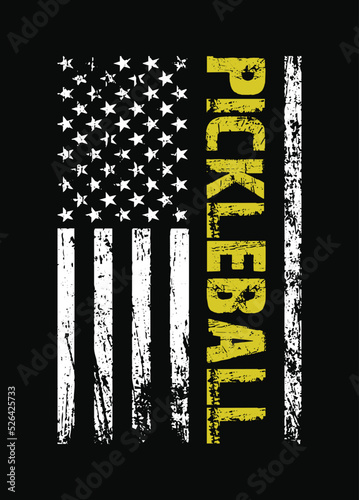 American Flag Pickleball T Shirts Design