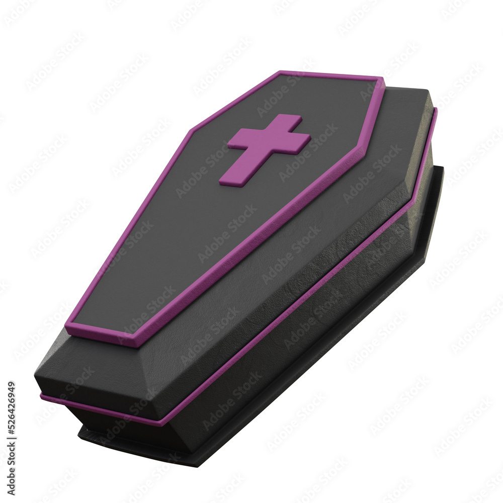 3d Coffin Icon Halloween Illustration 3d Coffin Icon Halloween Illustration