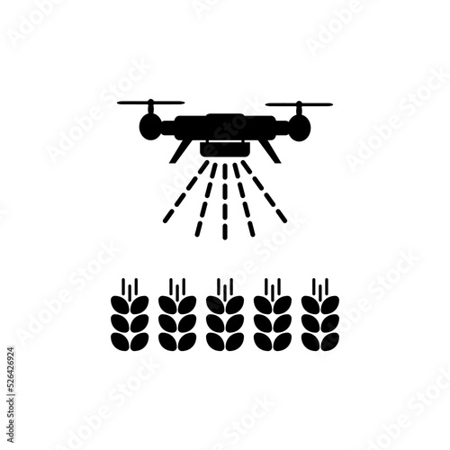 drone spraying icon on white background