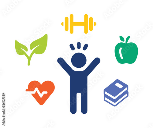 Healthy lifestyle icon. Active life vector symbol illustration.