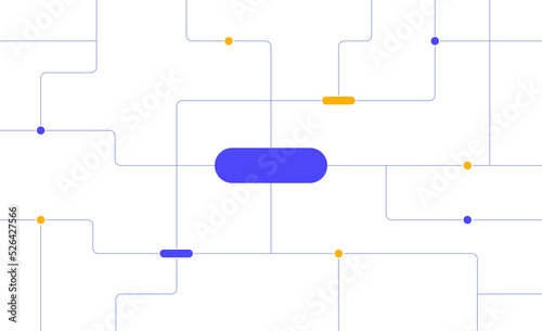 Technology network circuit board system connected dots and lines background template.