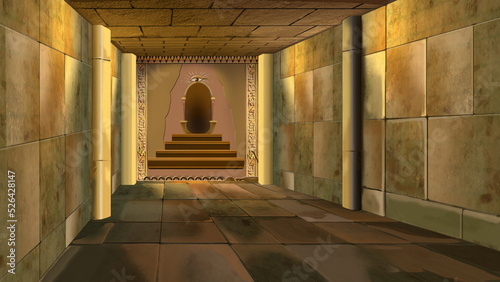 Pharaoh tomb in ancient Egypt illustration