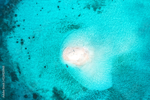 Aerial view of a sand cay