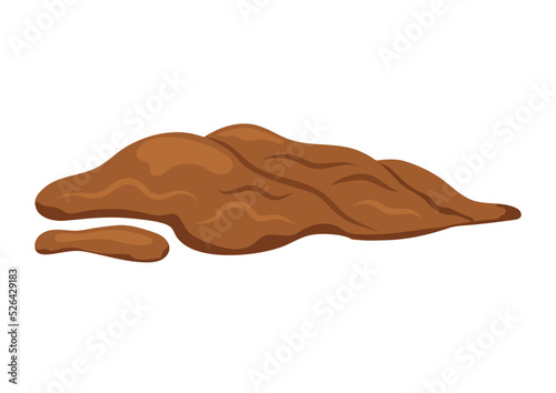 Poop excrement for bristol scale chart fluffy pieces. 6 type of poo - mushy stool cartoon vector icon isolated on white background. Flat design vector clip art poo illustration.