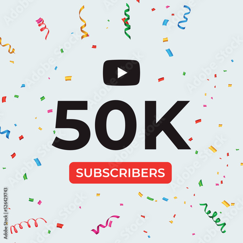 Thank you 50k or 50 thousand subscribers celebration template. Premium design for social media story, web banner, social media banner celebration, social site posts, achievement, poster.