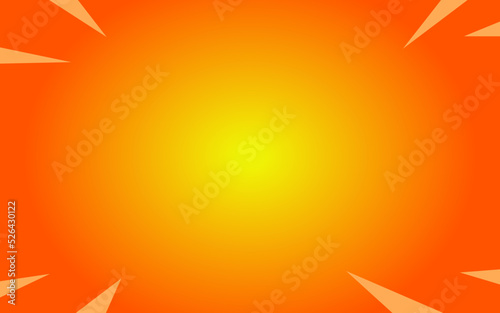 Action Comic Orange Gradient Vector Background with Zoom Lines 
