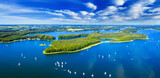 Widok na Mazury z lotu ptaka.