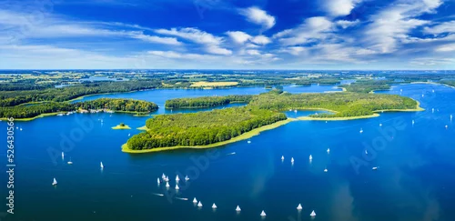 Obraz Widok na Mazury z lotu ptaka.
