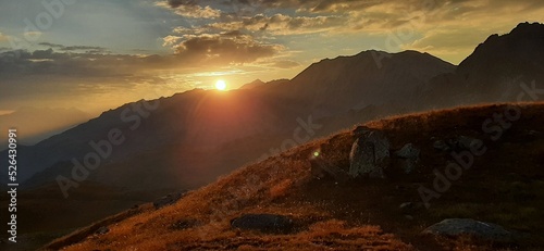 Canvas Print Levé de soleil dans les alpes