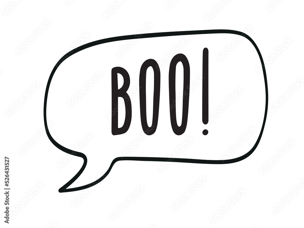 Speech bubble with text Boo! Vector illustration isolated on white background Speech bubble with text Boo! Vector illustration isolated on white background