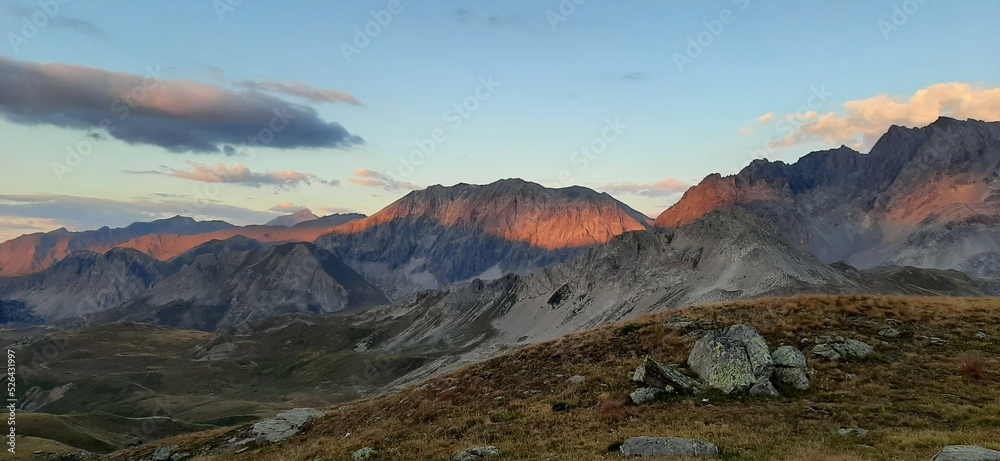 Couché de soleil dans les Alpes