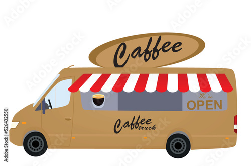 Coffee to go truck. vector illustration