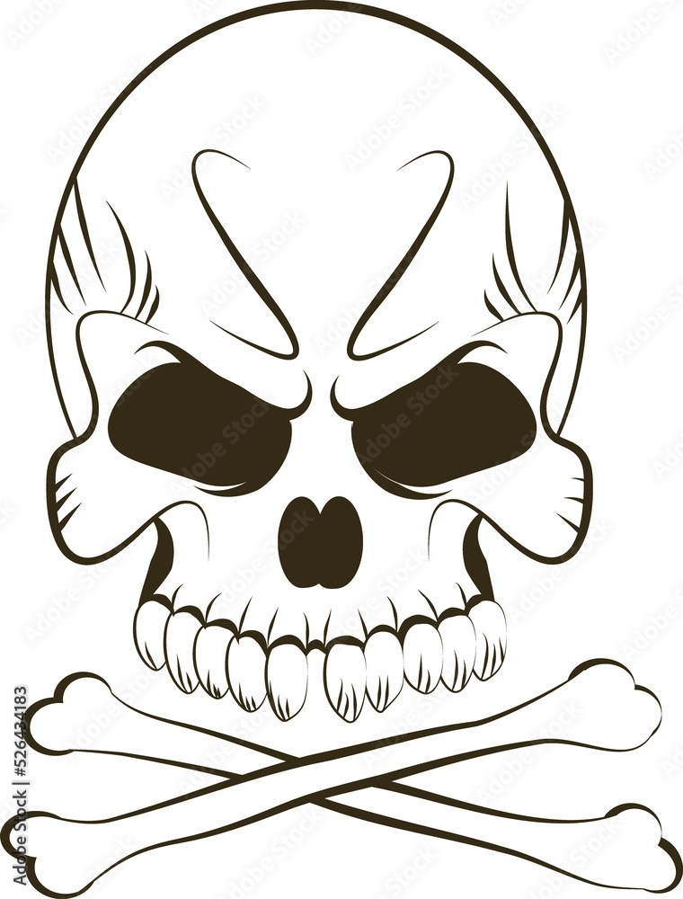 Obraz premium Human skull / death or dead flat 