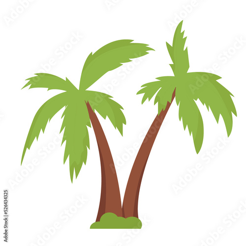 Palm tree in flat style isolated on white background