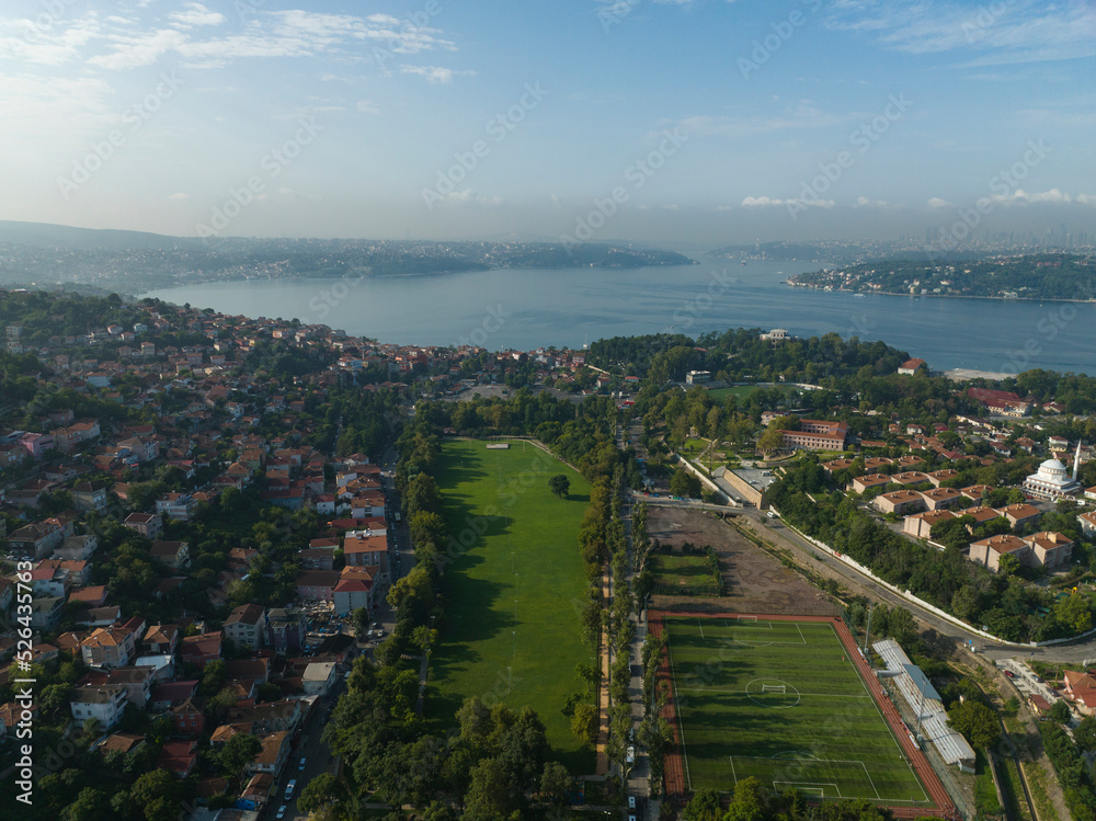 Beykoz Meadow and City Center Drone Photo, Beykoz Istanbul, Turkey