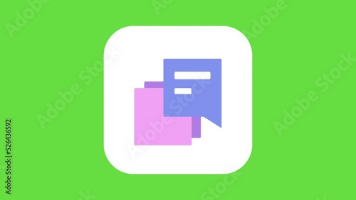 4k video of cartoon messages design on green background.