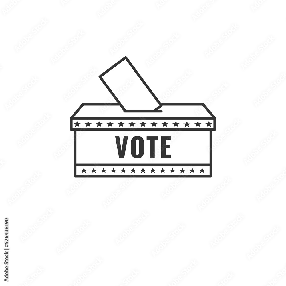 Outline selection box icon illustration isolated vector sign symbol. Election day. Icon for web design, apps, sticker, banner, poster, printing usage and part of logo. Outline selection box icon illustration isolated vector sign symbol. Election day. Icon for web design, apps, sticker, banner, poster, printing usage and part of logo.