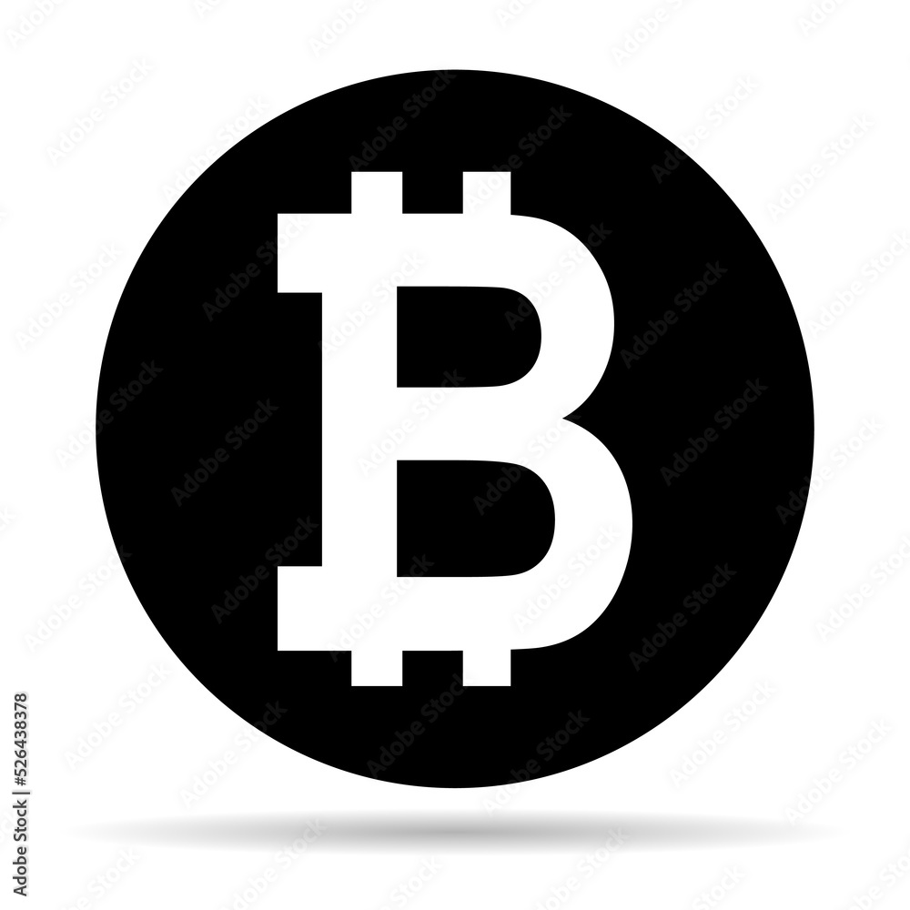 Bitcoin web coin shadow, internet electronic crypto design symbol, digital pay vector illustration Bitcoin web coin shadow, internet electronic crypto design symbol, digital pay vector illustration