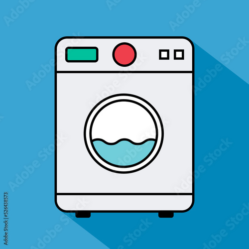 Washing machine equipment, Electric washer laundry icon, wash symbol clothes, vector illustration background
