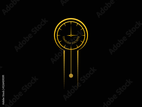 simple timeless logo with clock illustration..eps