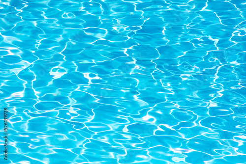 Blue water in the pool.