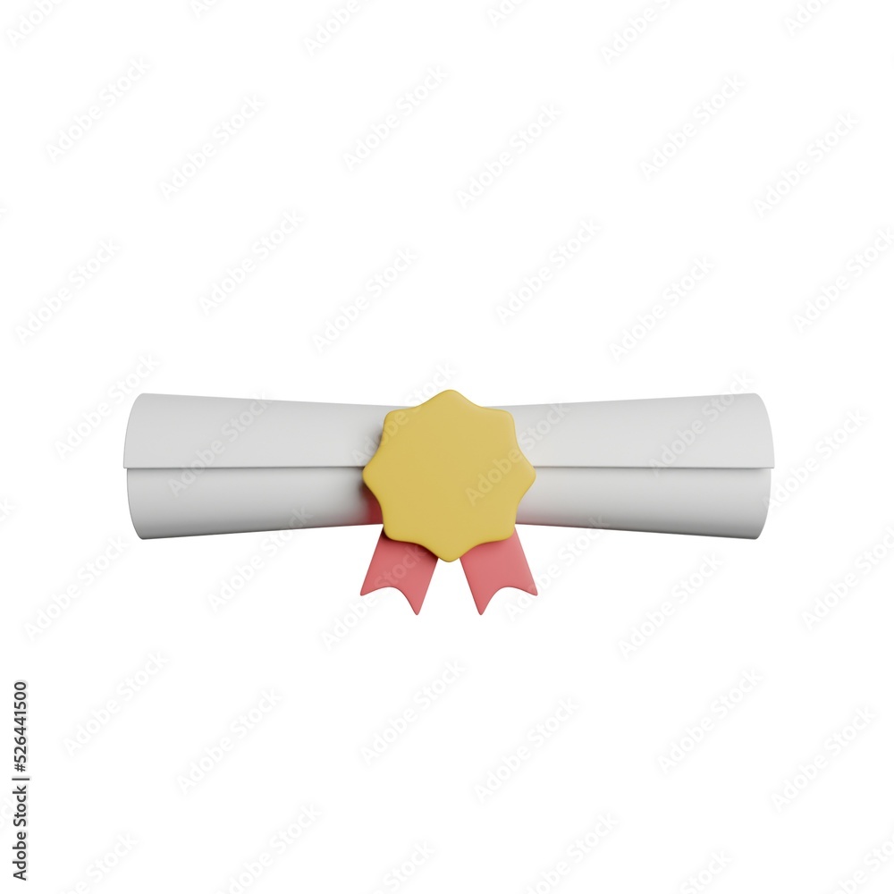 Certificate Diploma Rewards 3D Rendering Illustration Certificate Diploma Rewards 3D Rendering Illustration