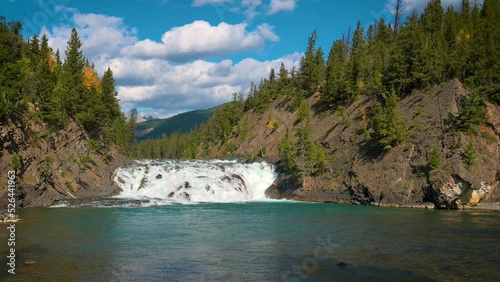 Bow Falls near the village of Banff in the Canadian Rockies, Alberta, Canada