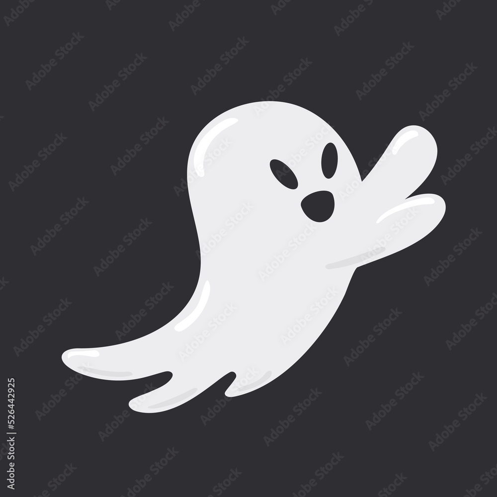Cute funny ghost. Baby creepy boo characters for kids. Magic scary spirits . Isolated flat vector illustrations of comic phantoms Cute funny ghost. Baby creepy boo characters for kids. Magic scary spirits . Isolated flat vector illustrations of comic phantoms
